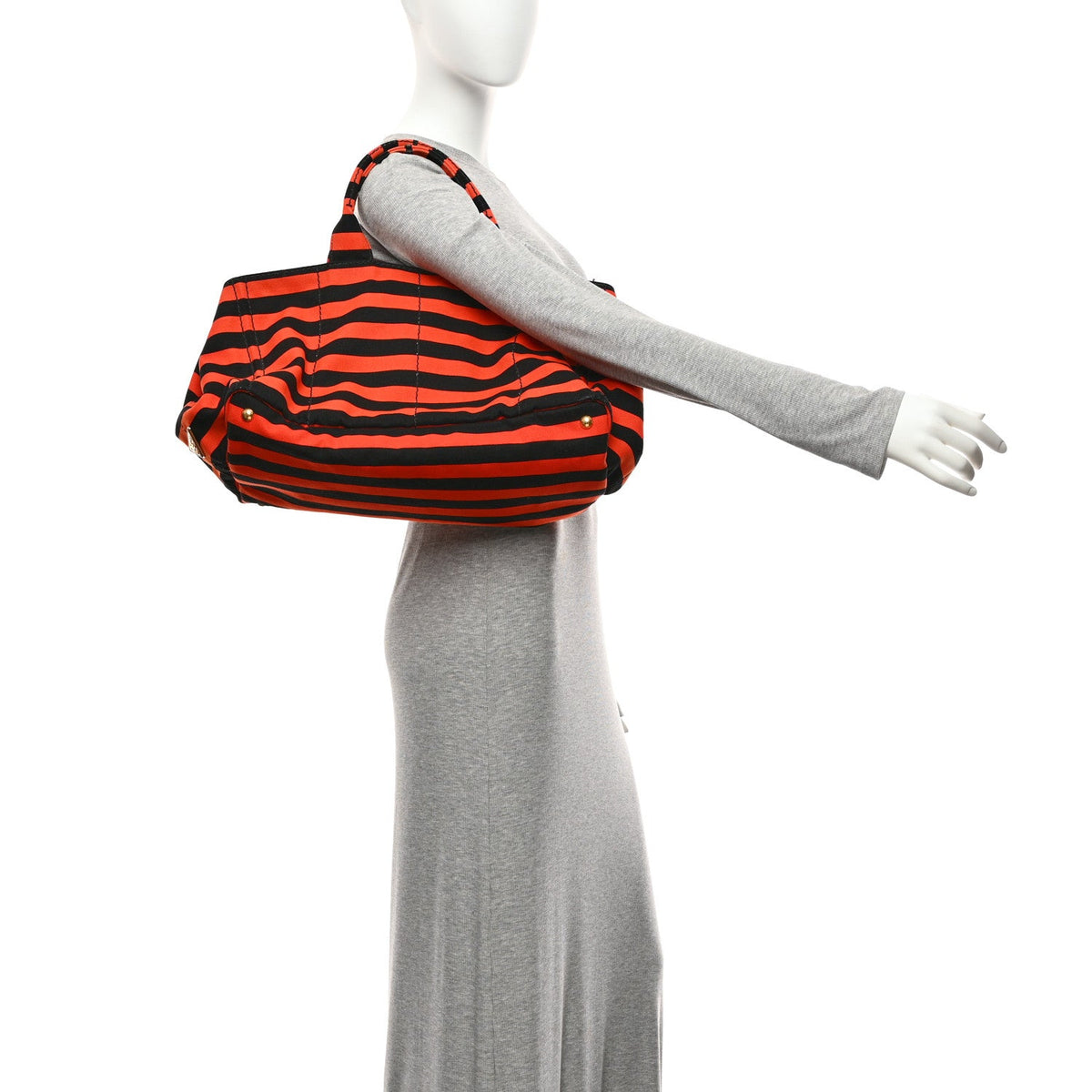 Canapa Striped Tote Arancio