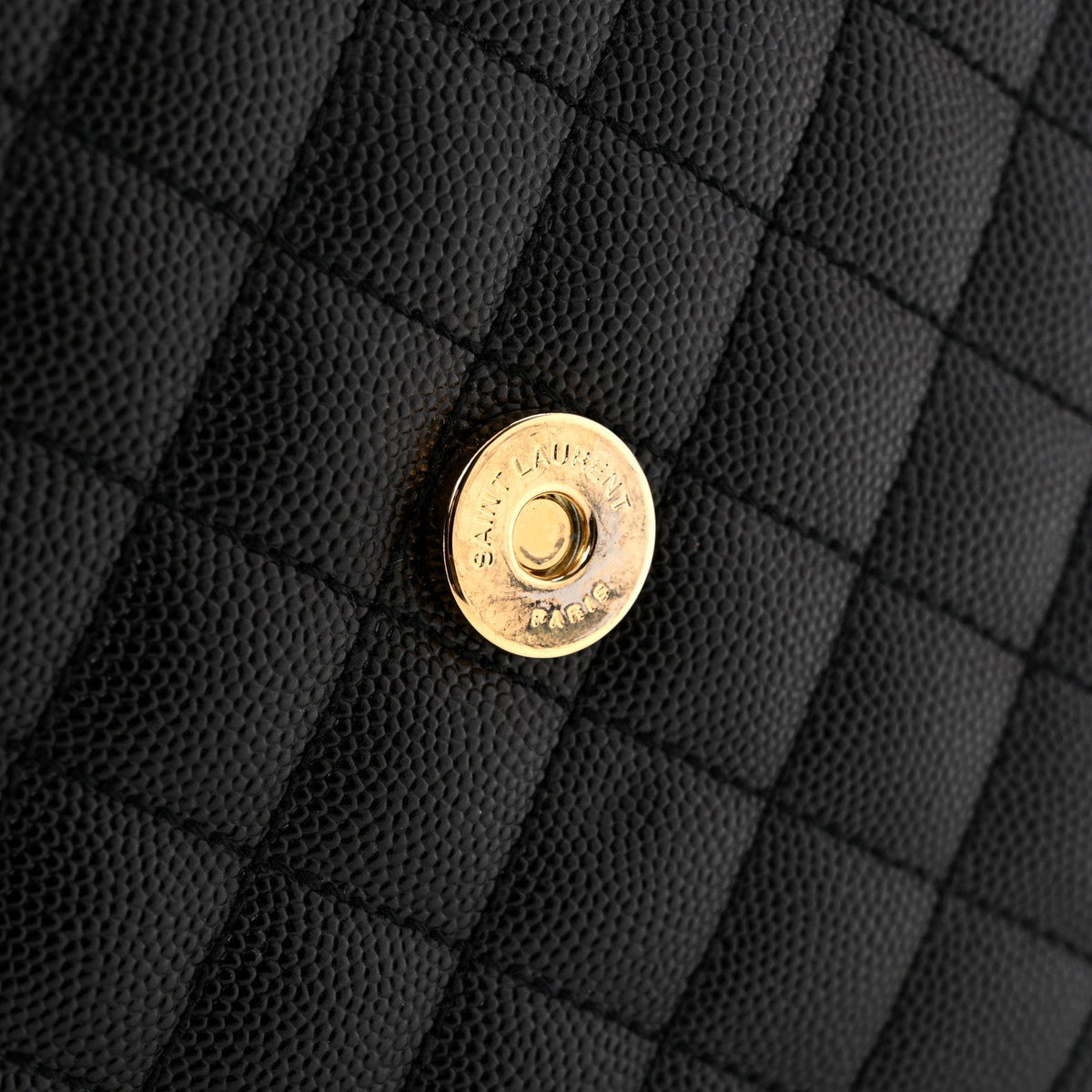 Grain De Poudre Textured Mixed Matelasse Large Triquilt Monogram Satchel Black