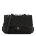 Metallic Goatskin Quilted Large Rock In Rome Flap Black