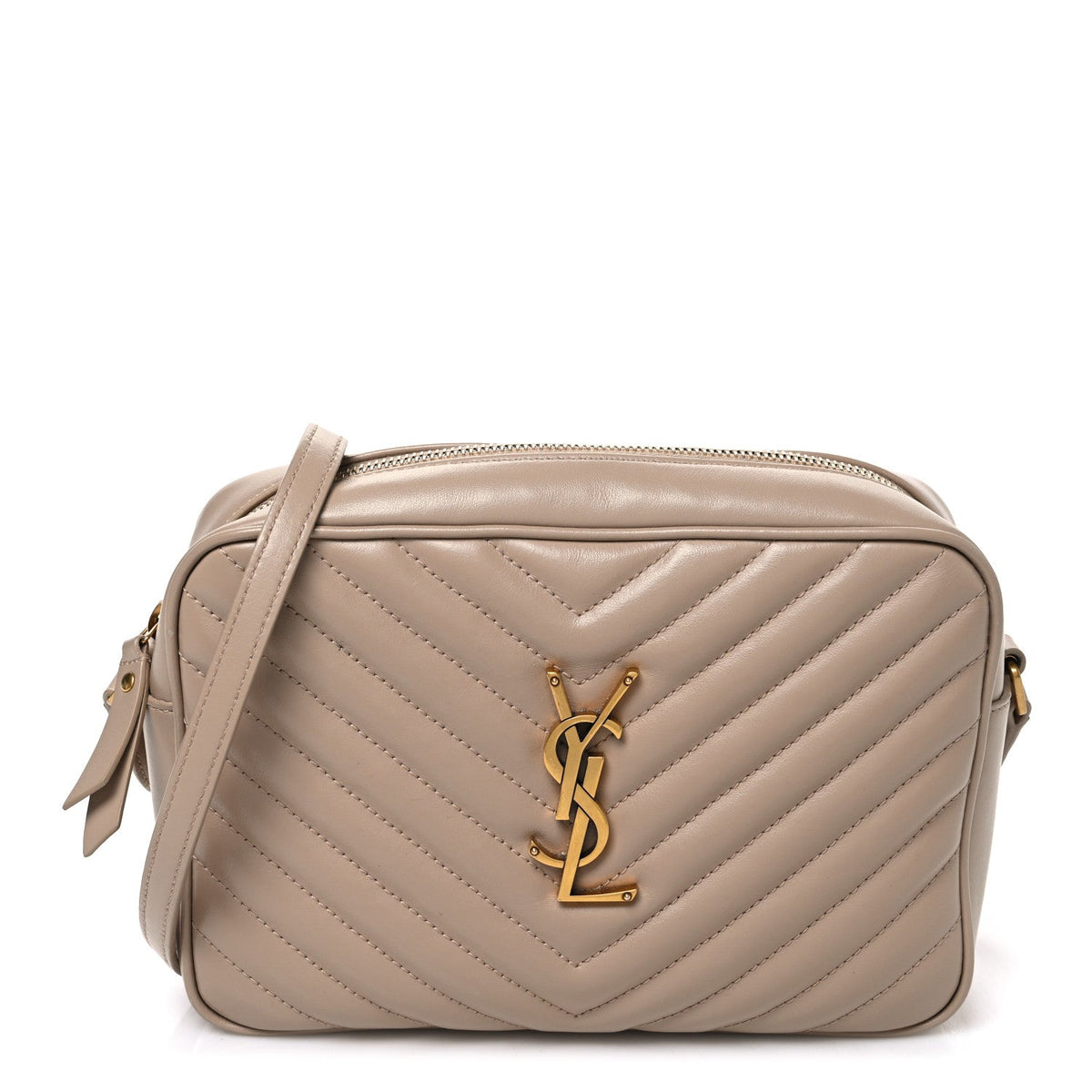 Calfskin Matelasse Monogram Lou Camera Bag Dark Beige