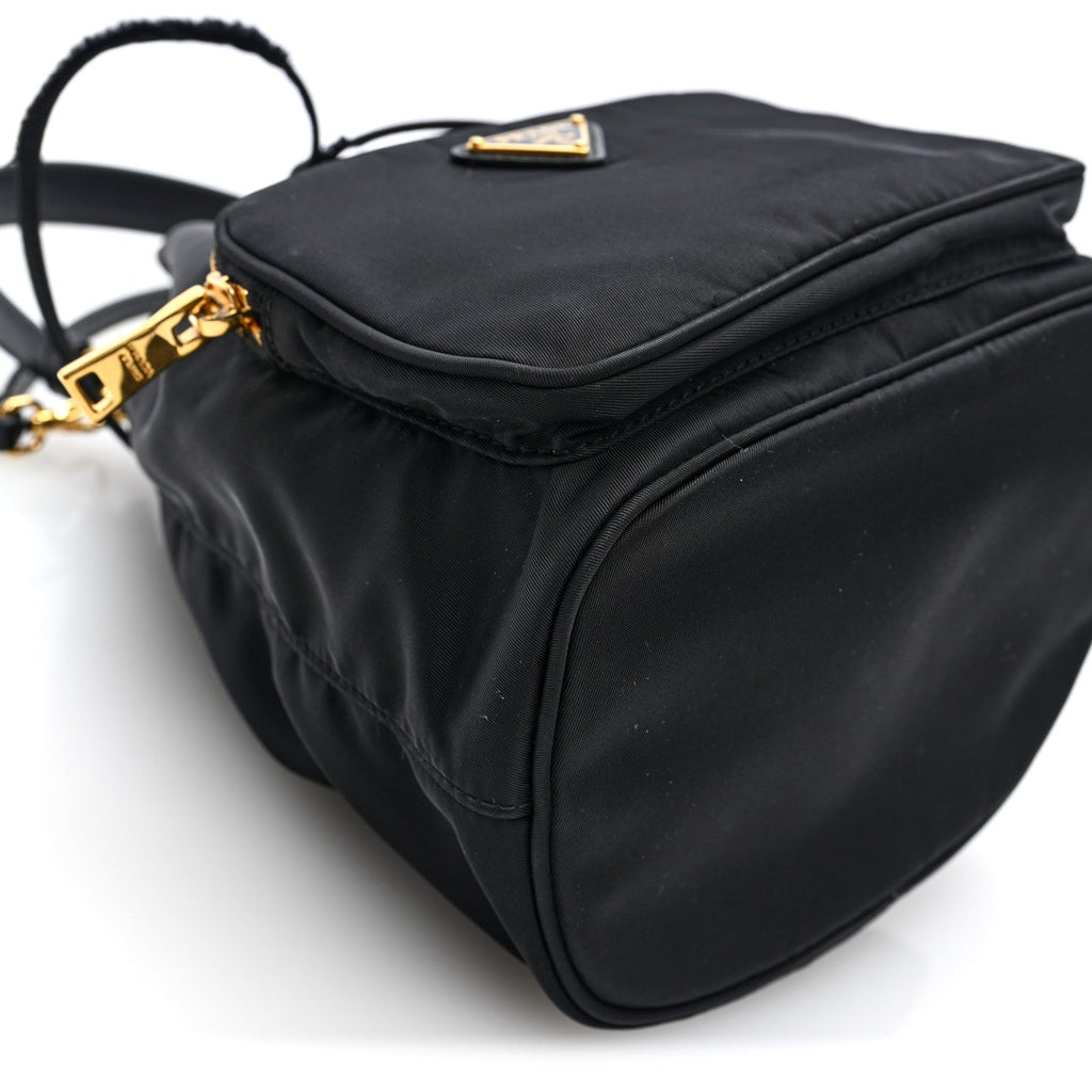 Re-Nylon Duet Drawstring Shoulder Bag Black