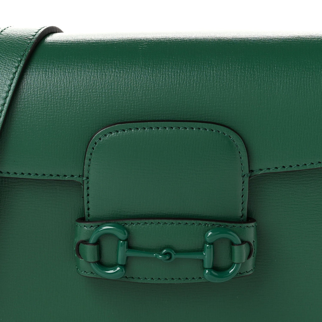 Azalea Calfskin Web Monochrome Horsebit 1955 Shoulder Bag Emerald