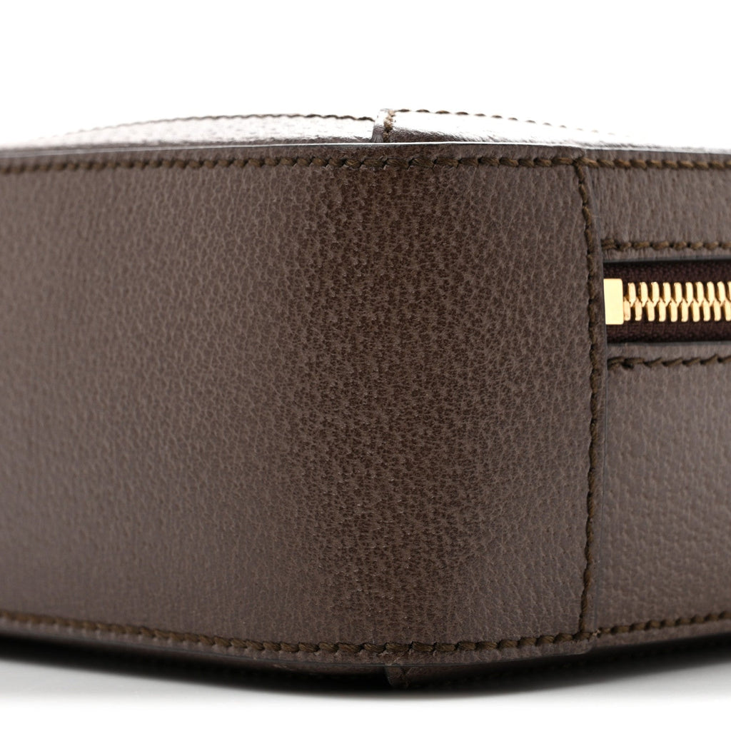 GG Supreme Monogram Web Small Ophidia Top Handle Shoulder Bag Brown