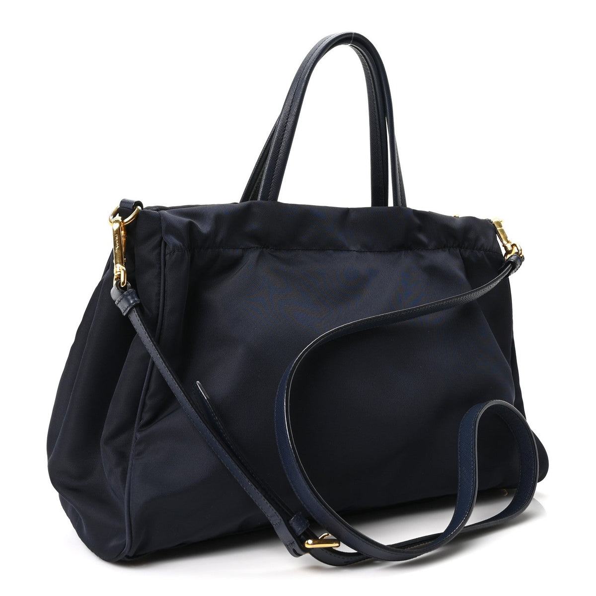 Tessuto Nylon Saffiano Vela Tote Bleu