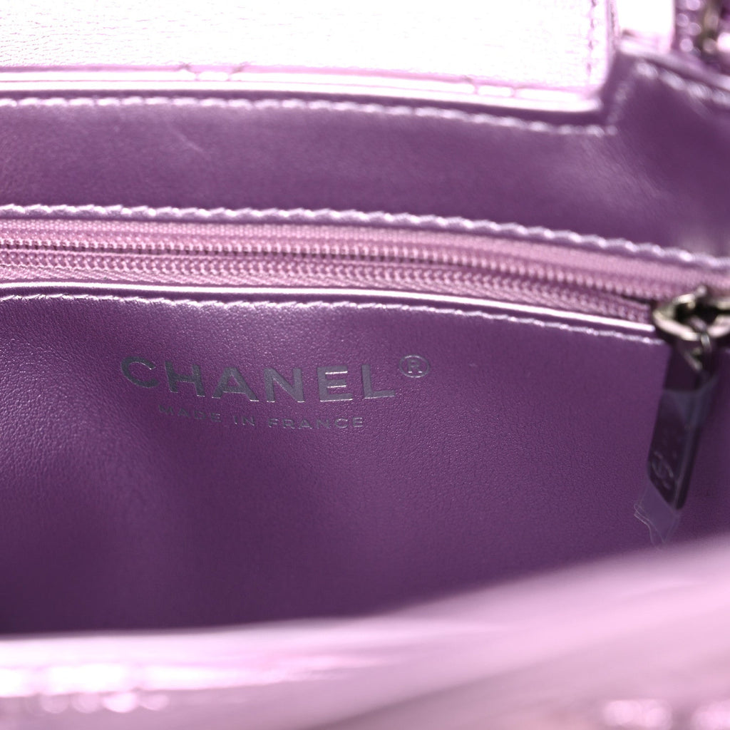 Metallic Aged Calfskin Quilted Nano Kelly Shopper Pink