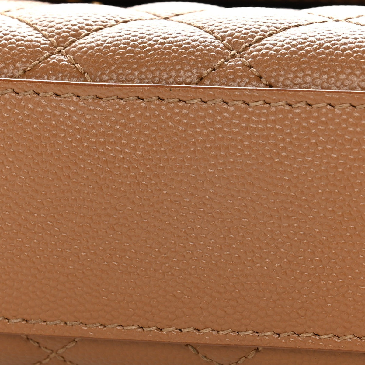 Grain De Poudre Textured Mixed Matelasse Medium Triquilt Monogram Satchel Dark Cork