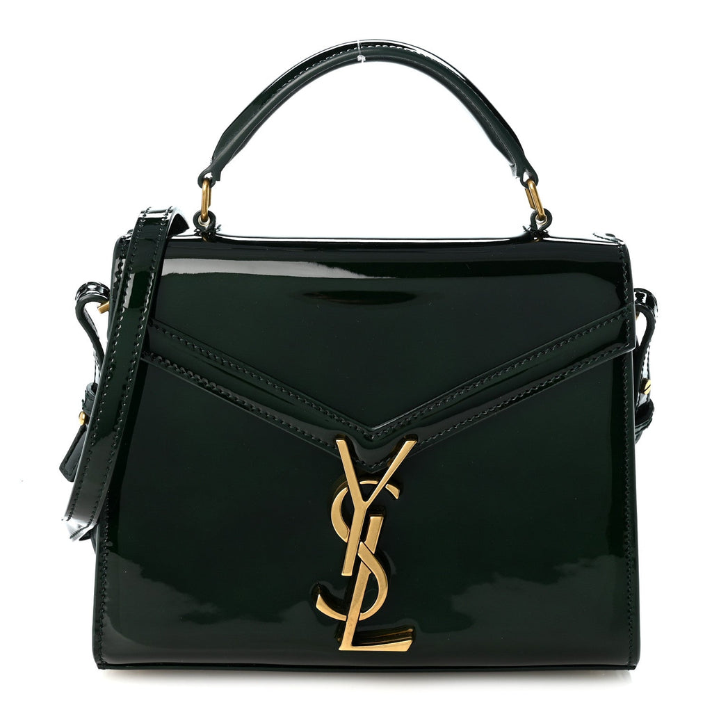 Patent Calfskin Mini Classic Monogram Cassandra Top Handle Green