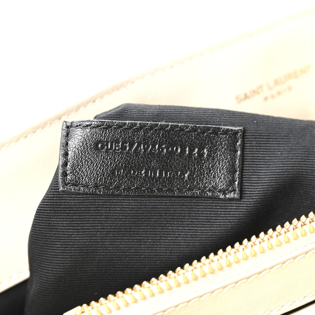 Calfskin Y Quilted Monogram Medium Loulou Chain Satchel Crema Soft