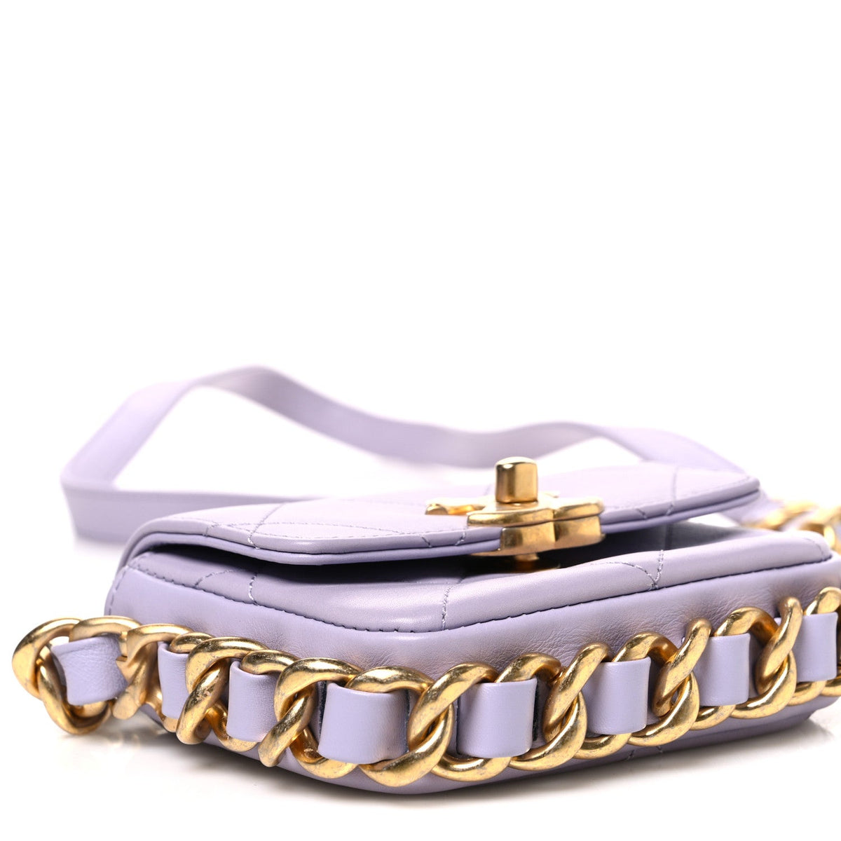 Calfskin Quilted Mini Framing Chain Bag Light Purple