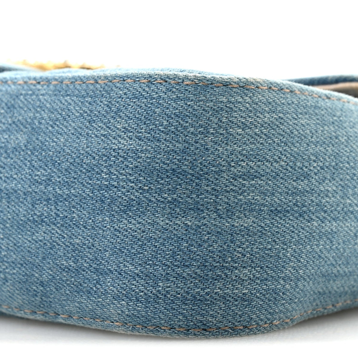 Denim Matelasse Mini Pearly GG Marmont Shoulder Bag Blue