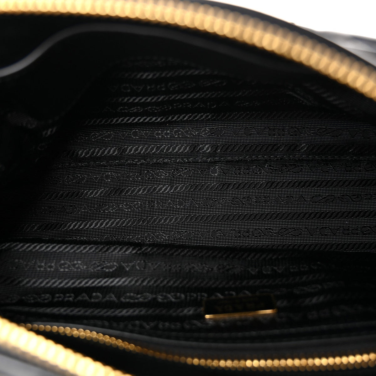 Re-Nylon Vitello Small Top Handle Padlock Bag Black