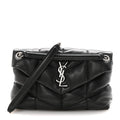 Lambskin Quilted Small Loulou Puffer Monogram Chain Satchel Black