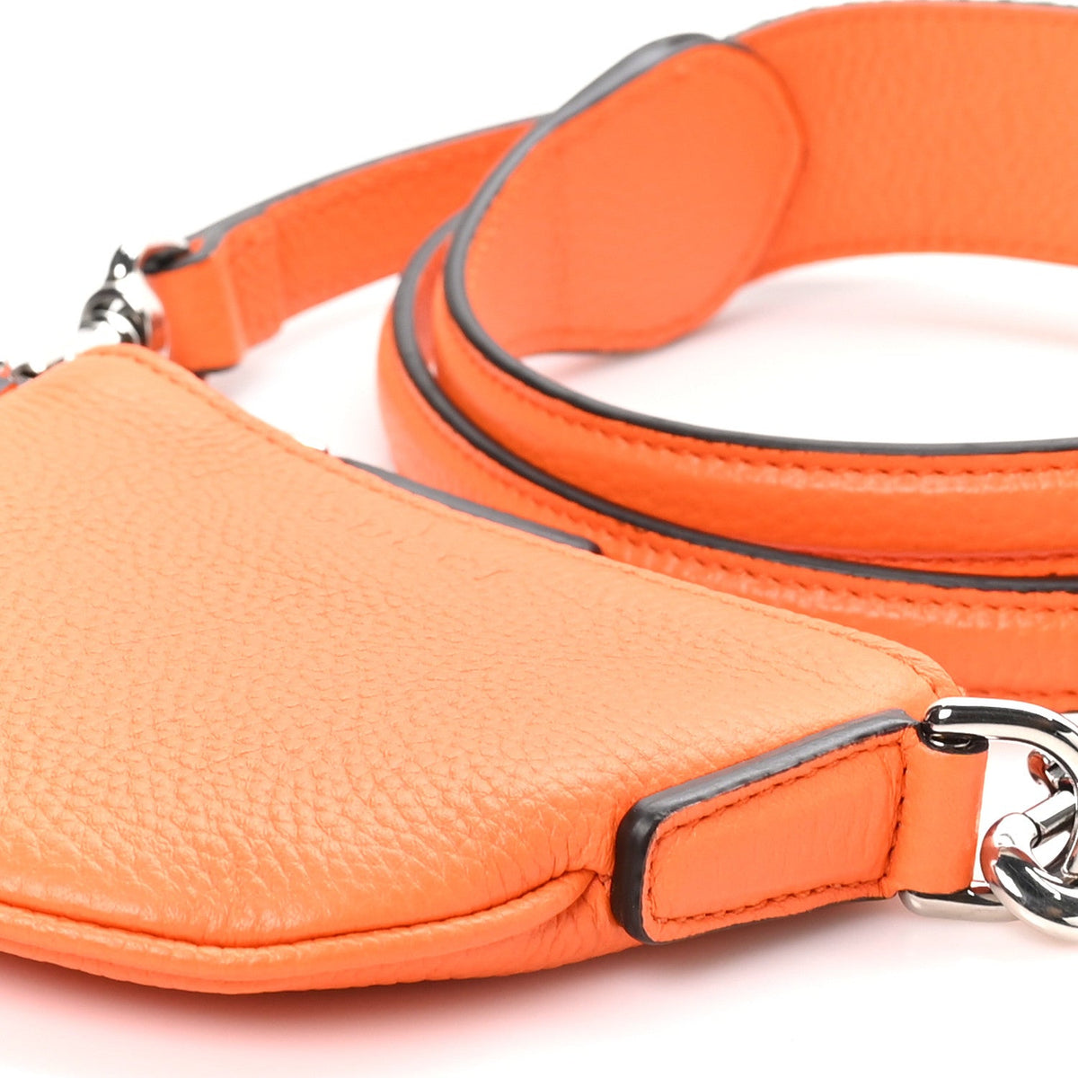 Pebbled Calfskin Mini B Shoulder Bag Orange