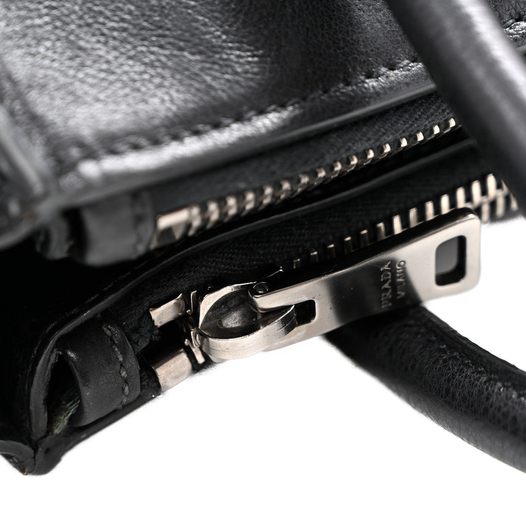 Glace Calf Twin Pocket Tote Black