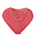 Lambskin Embossed Monogram Fall In Love Sac Coeur Heart Chain Bag Lipstick Red