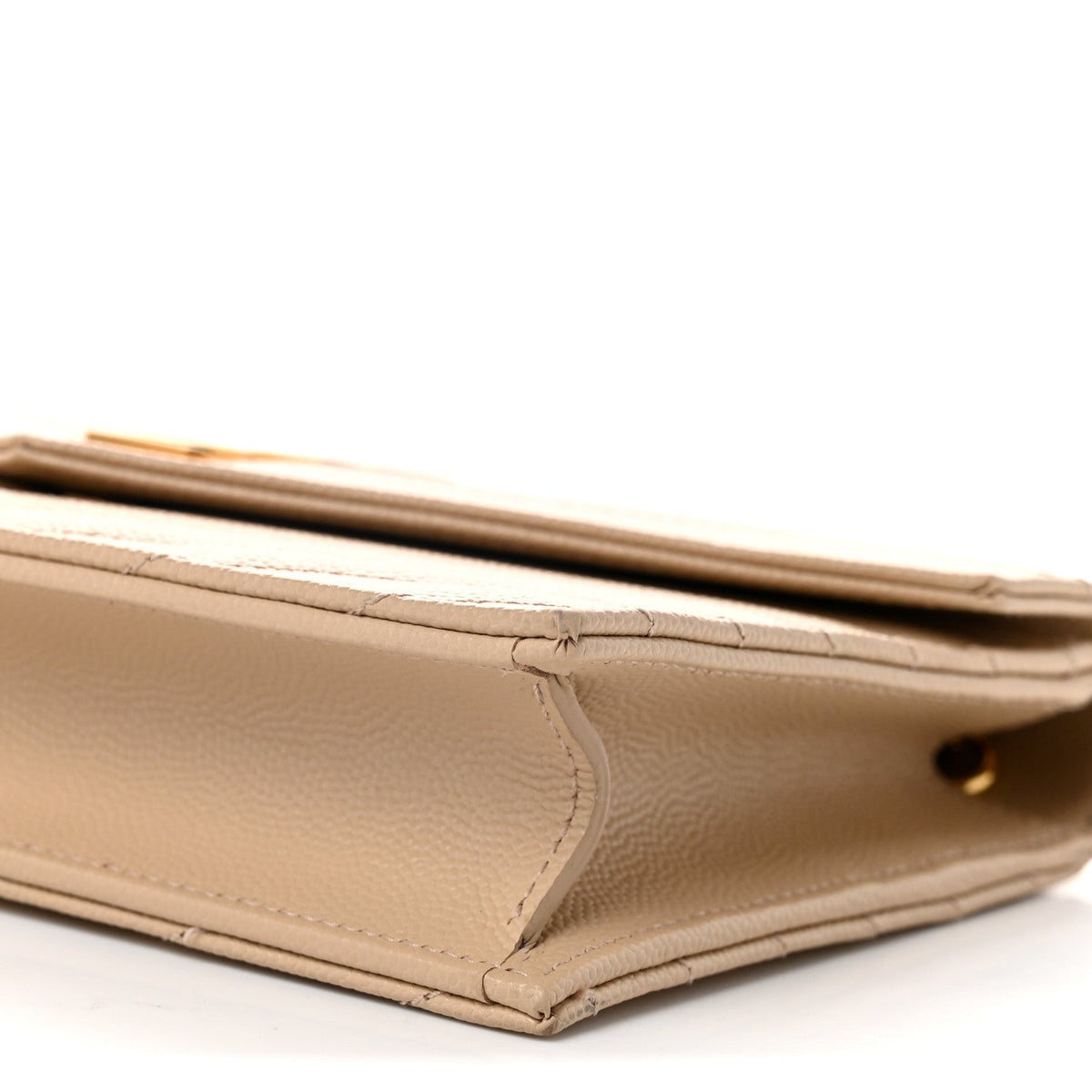 Grain De Poudre Matelasse Chevron Monogram Envelope Chain Wallet Nude Powder