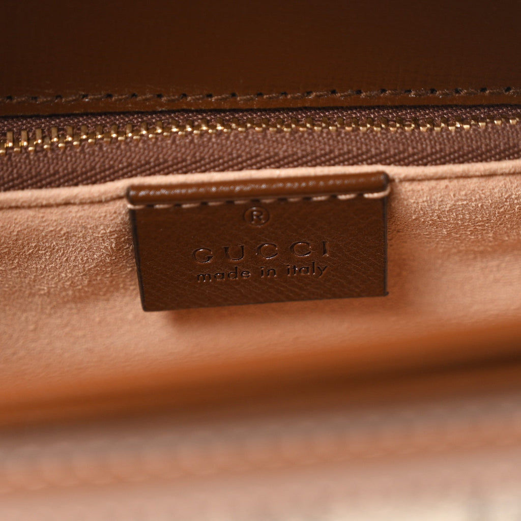 GG Supreme Monogram Horsebit 1955 Shoulder Bag Beige Brown Sugar