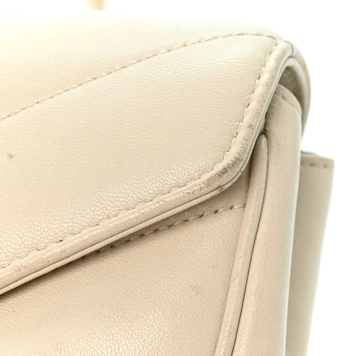Lambskin Chevron Quilted Mini LouLou  Crema Soft