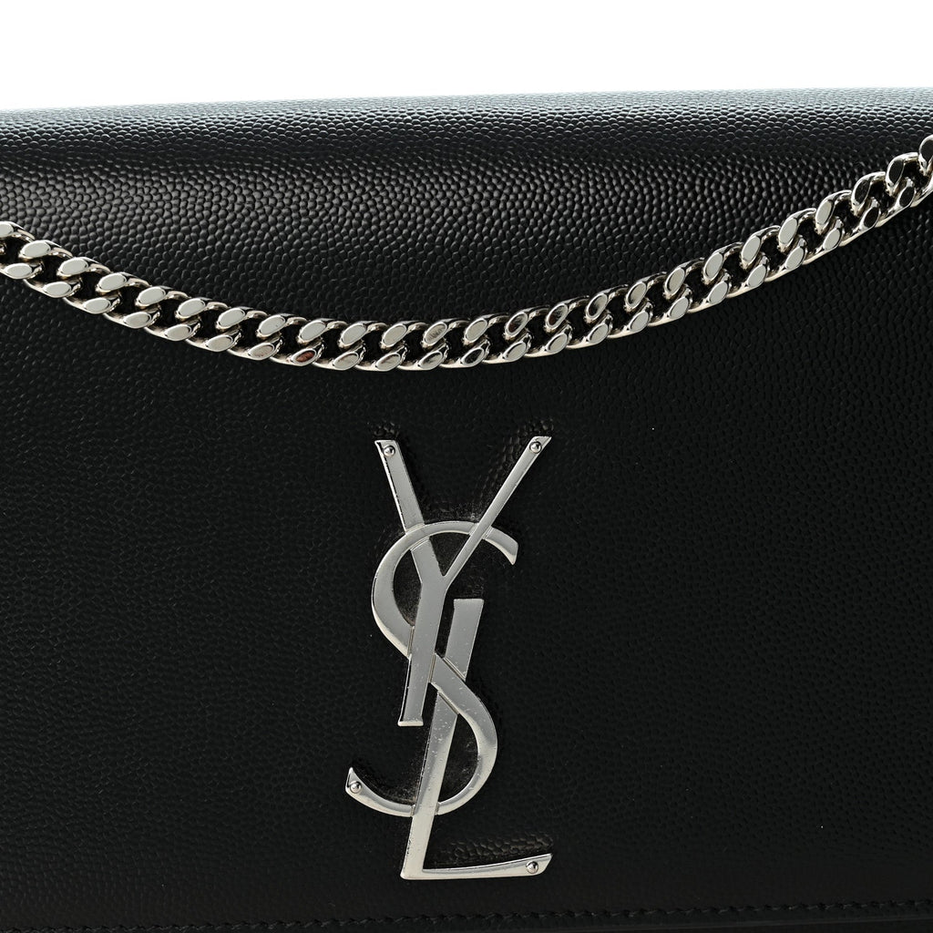 Grain De Poudre Medium Classic Monogram Kate Satchel Black