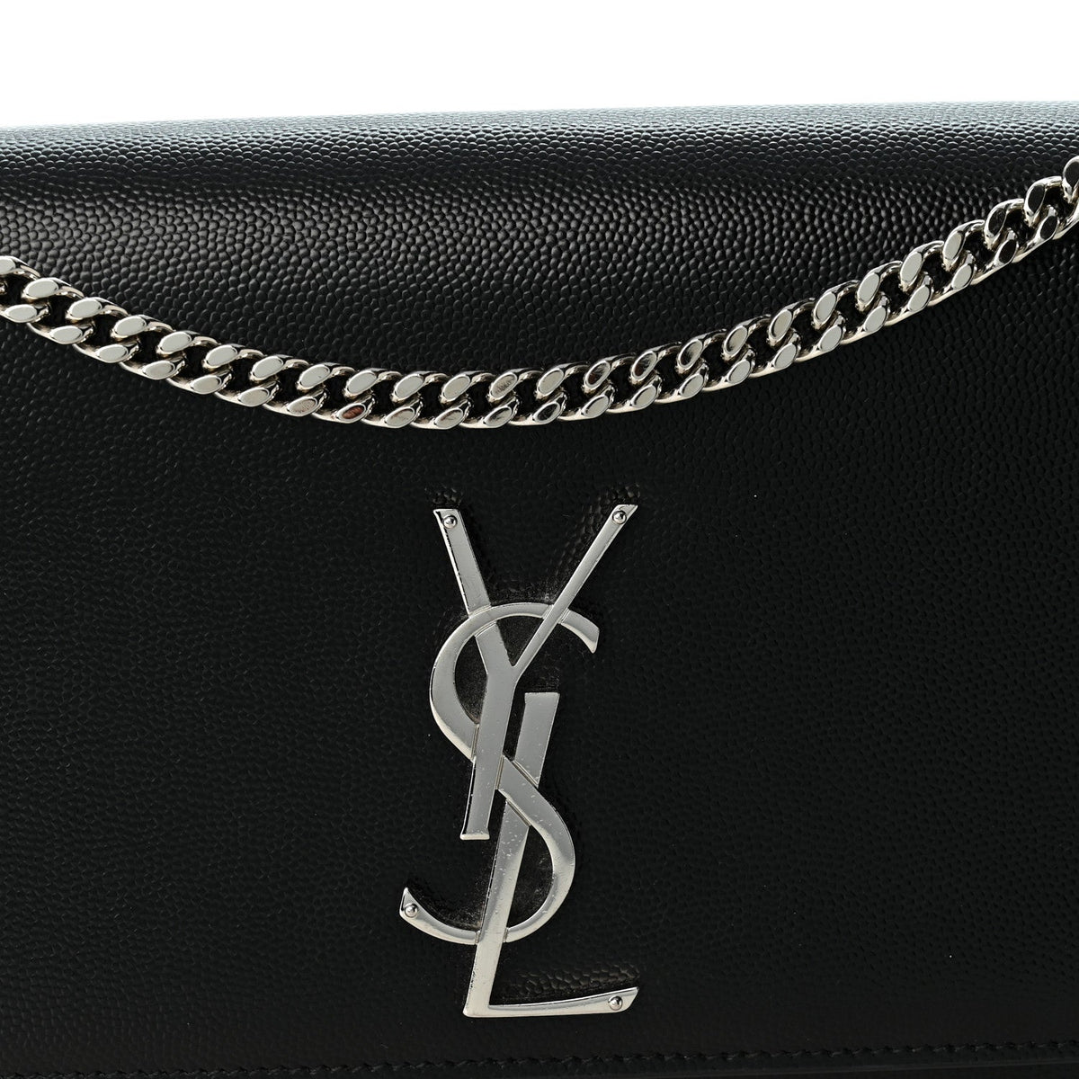 Grain De Poudre Medium Classic Monogram Kate Satchel Black