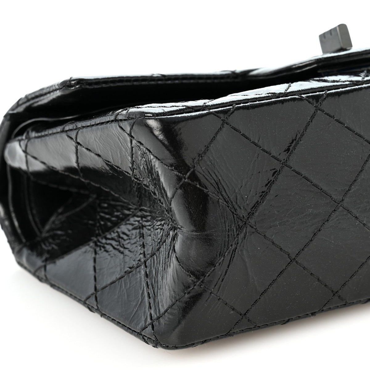 Aged Calfskin Quilted 2.55 Reissue 224 Flap So Black