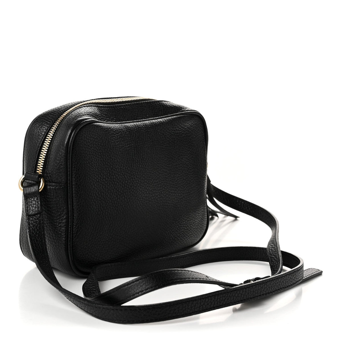 Pebbled Calfskin Small Soho Disco Bag Black