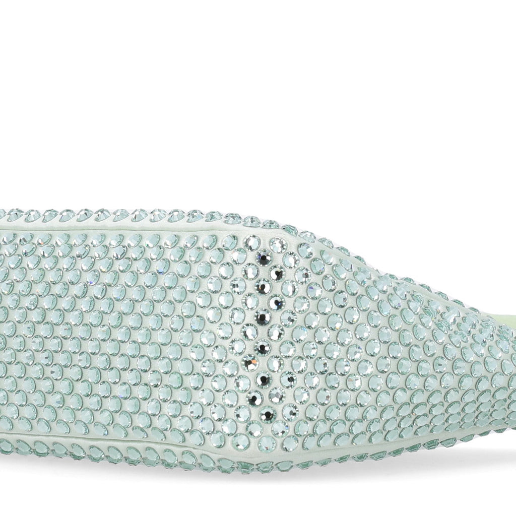 Satin Crystal Mini Re-Edition 2000 Bag Acqua