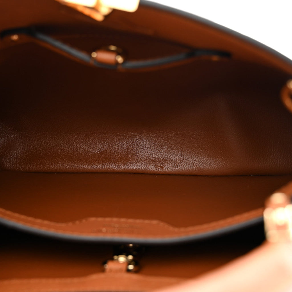 Ostrich Capucines BB Cognac