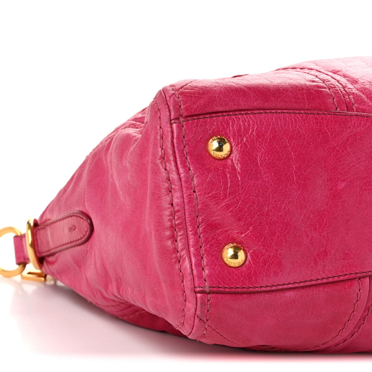 Vitello Shine Zip Tote Pink