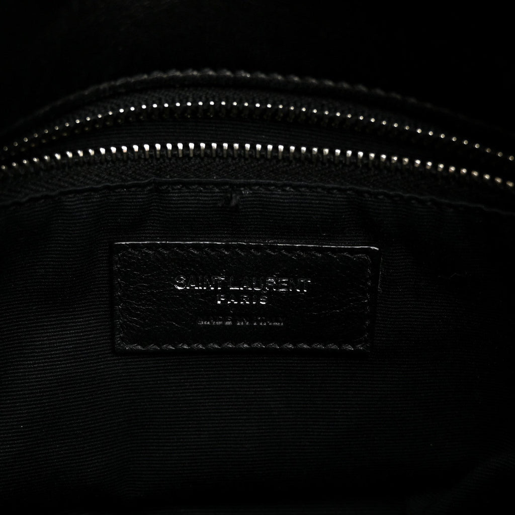 Lambskin Quilted Toy Loulou Puffer Monogram Chain Satchel Black