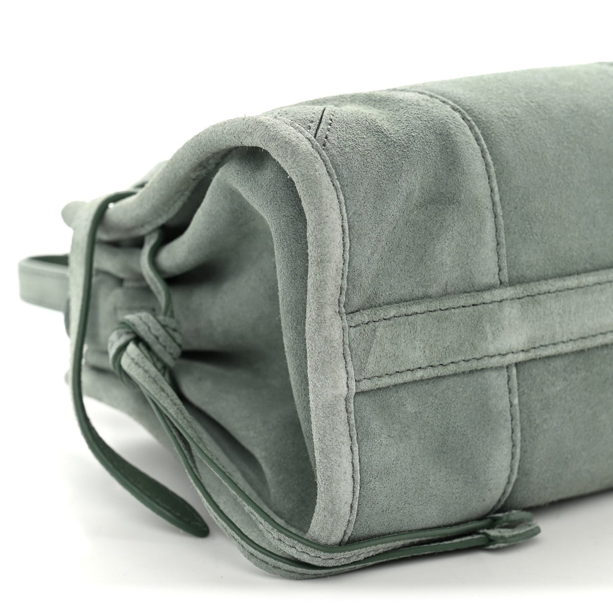 Suede Triangle Mini Bonnie Shoulder Bag Salvia