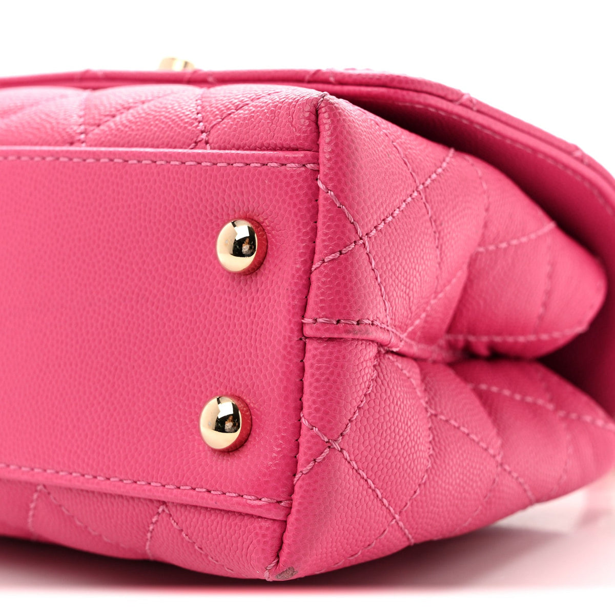 Caviar Quilted Lizard Embossed Extra Mini Coco Handle Flap Pink