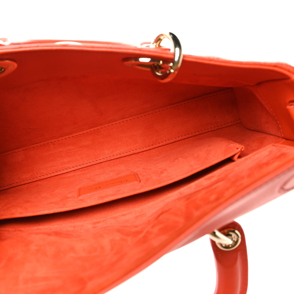 Lambskin Cannage Small Lady D-Joy Orange