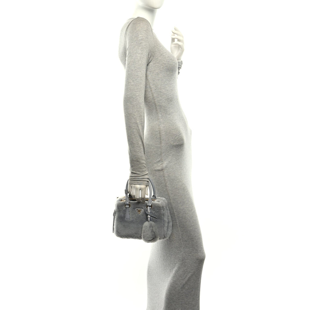 Montone Saffiano Mini Galleria Double Zip Tote Fiordaliso