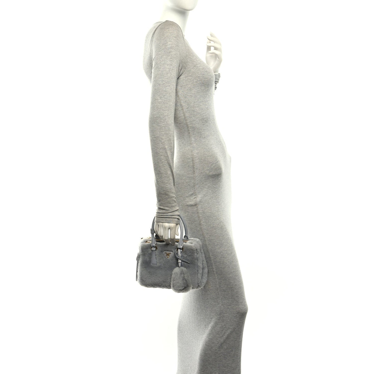 Montone Saffiano Mini Galleria Double Zip Tote Fiordaliso