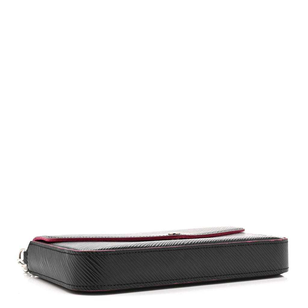 Epi Pochette Felicie Black Hot Pink