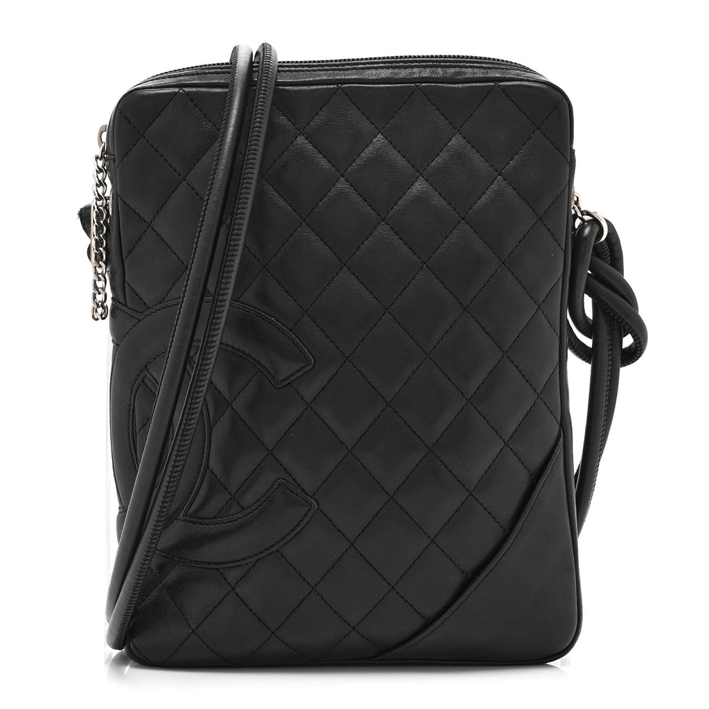 Calfskin Quilted Medium Cambon Messenger Black
