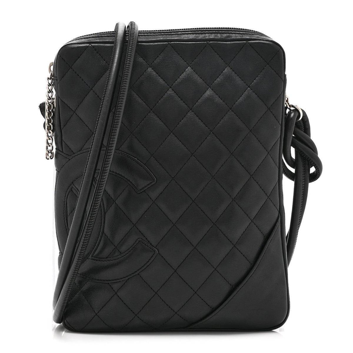 Calfskin Quilted Medium Cambon Messenger Black