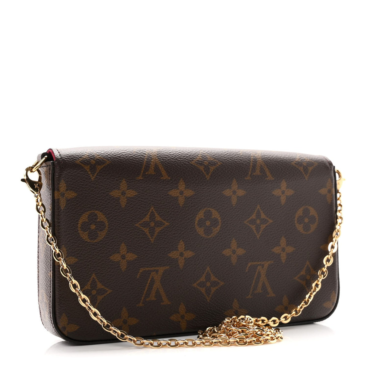 Monogram Pochette Felicie Chain Wallet Fuchsia