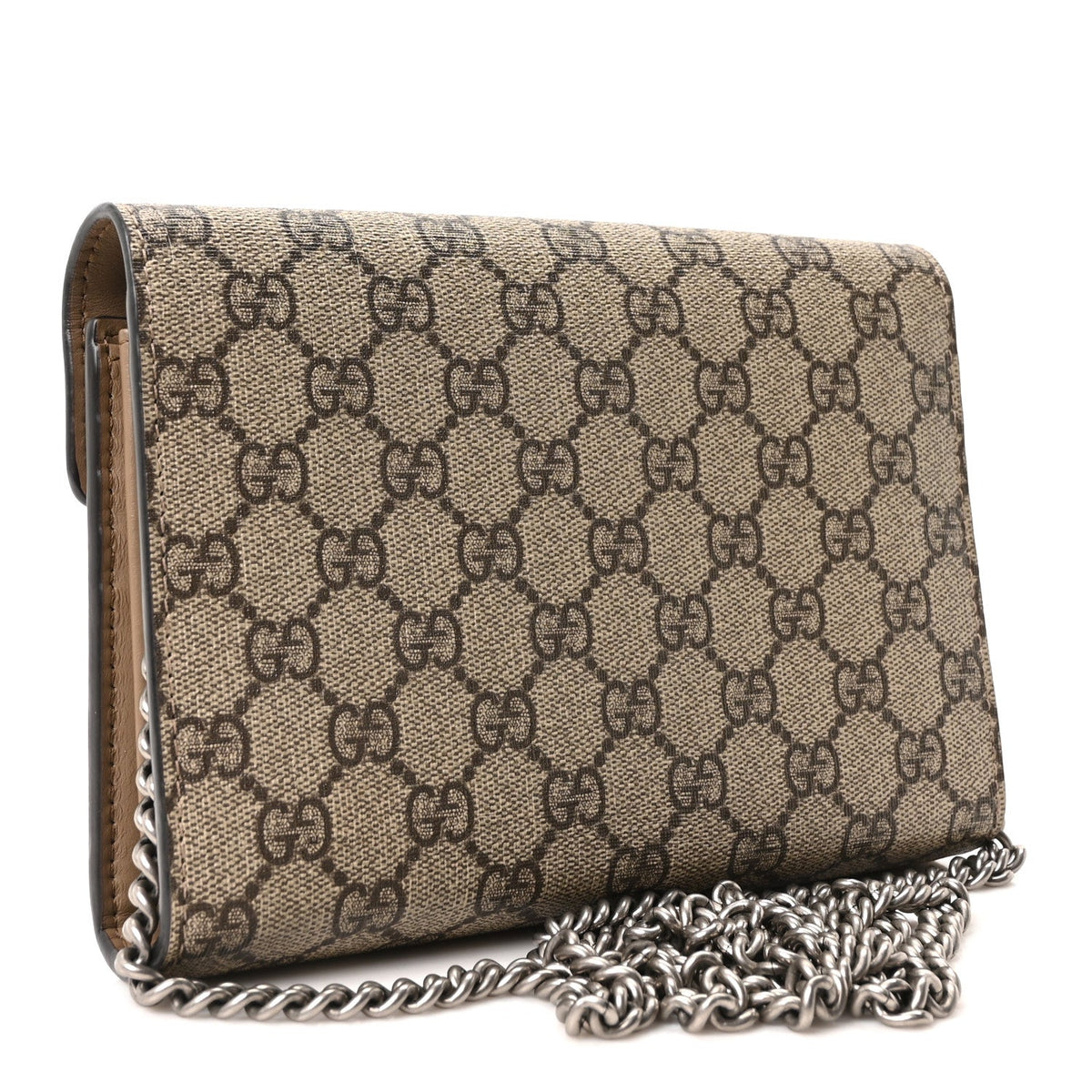 GG Supreme Monogram Mini Dionysus Chain Wallet Beige Taupe