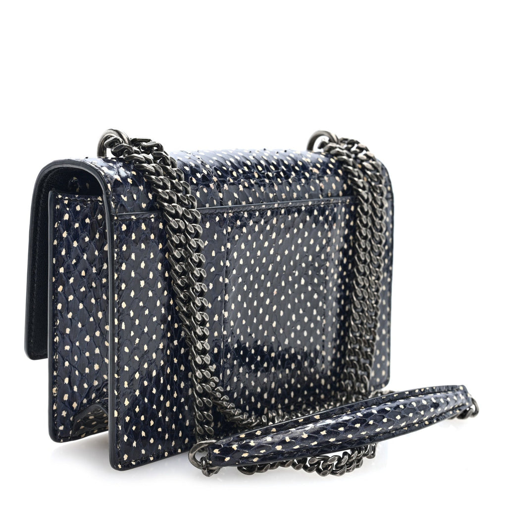 Elaphe Nappa Monogram Sunset Chain Wallet Black White
