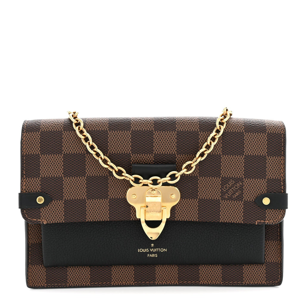 Damier Ebene Vavin Chain Wallet Black
