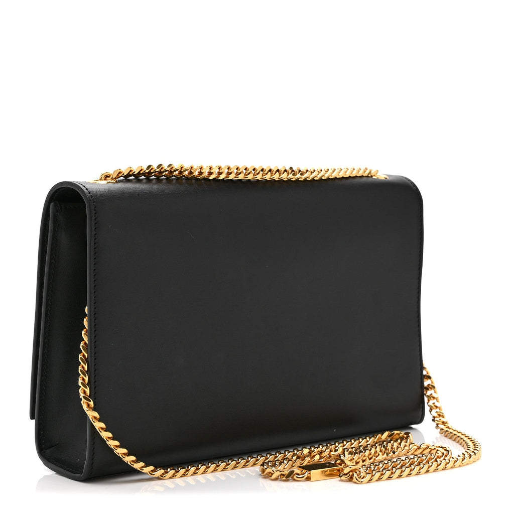 Smooth Calfskin Medium Classic Monogram Kate Tassel Satchel Black