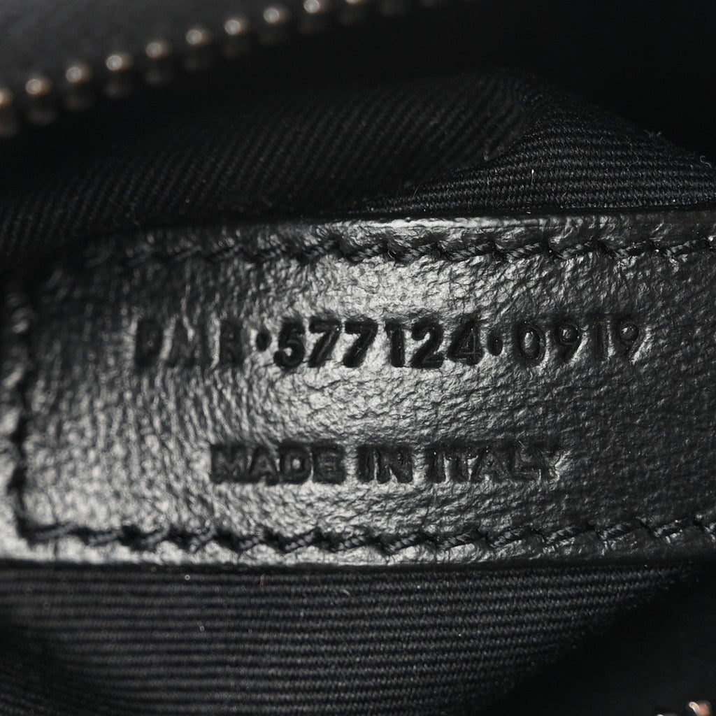 Crinkled Calfskin Matelasse Monogram Niki Body Bag Black