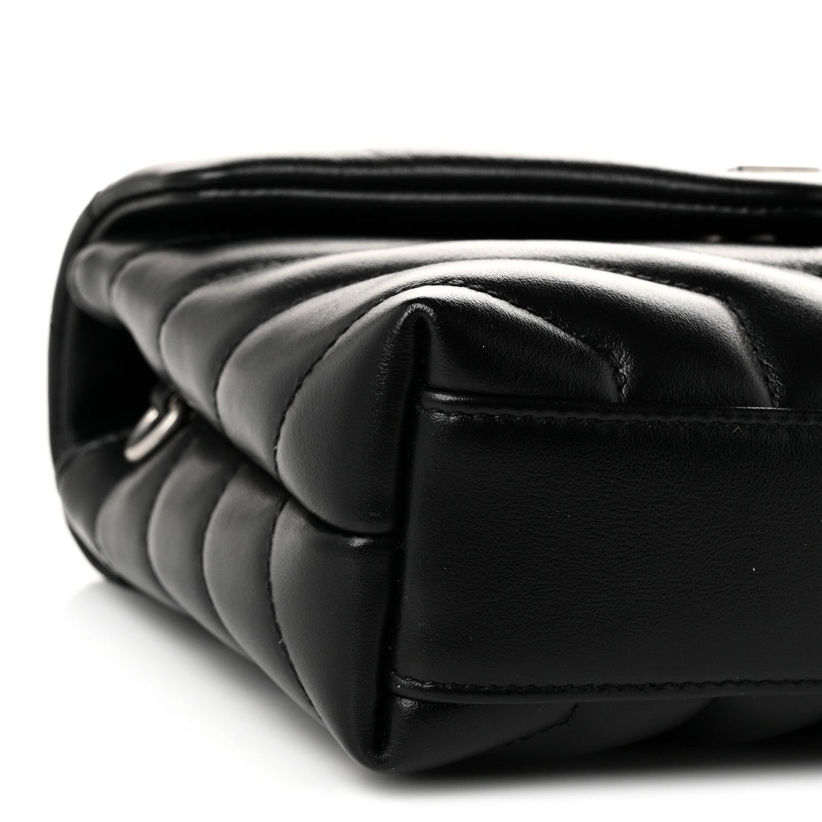 Calfskin Y Quilted Monogram Toy Loulou Crossbody Bag Black