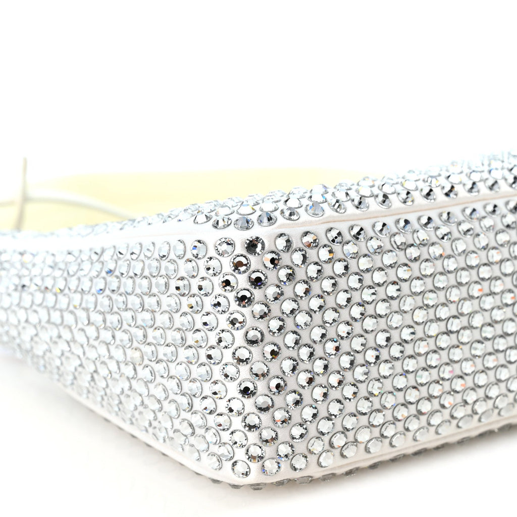 Satin Crystal Mini Re-Edition 2000 Bag White