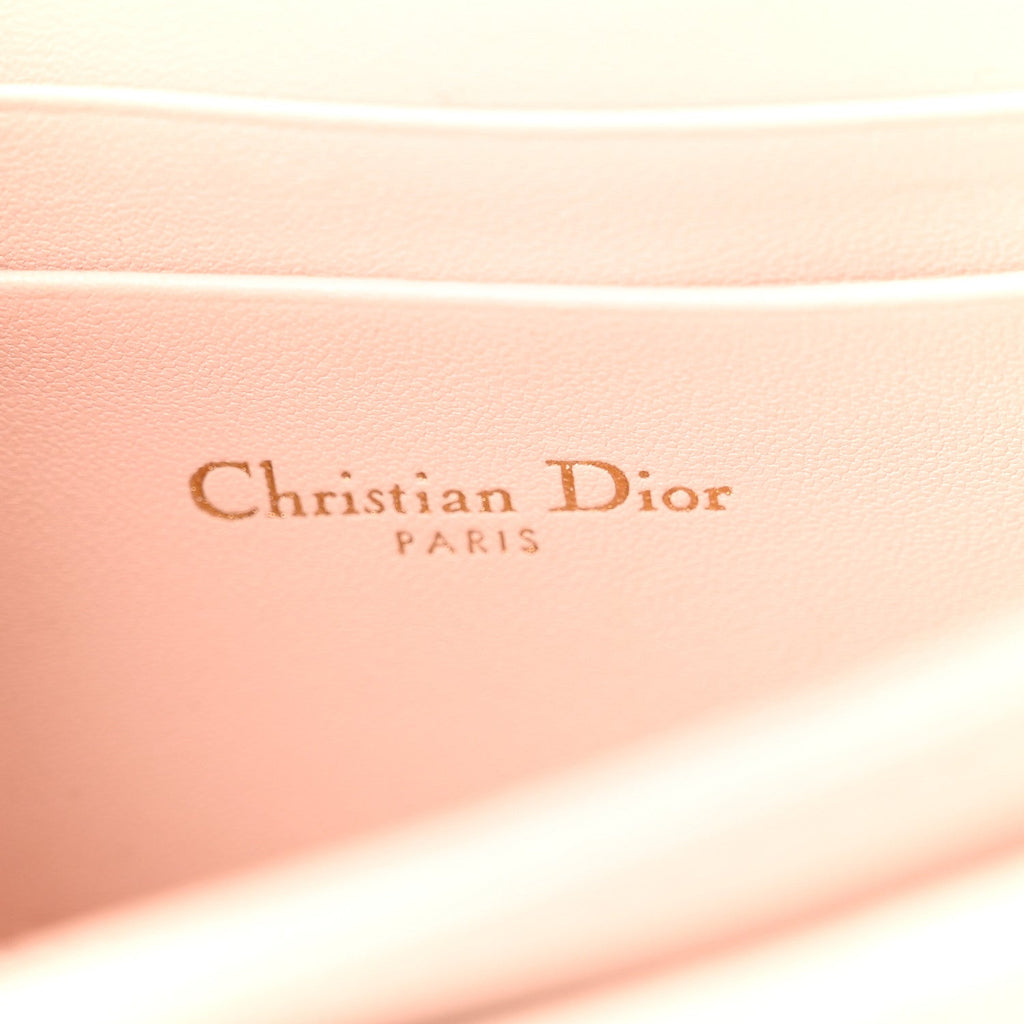 Lambskin Cannage Mini My Dior Top Handle Clutch Rose Poudre