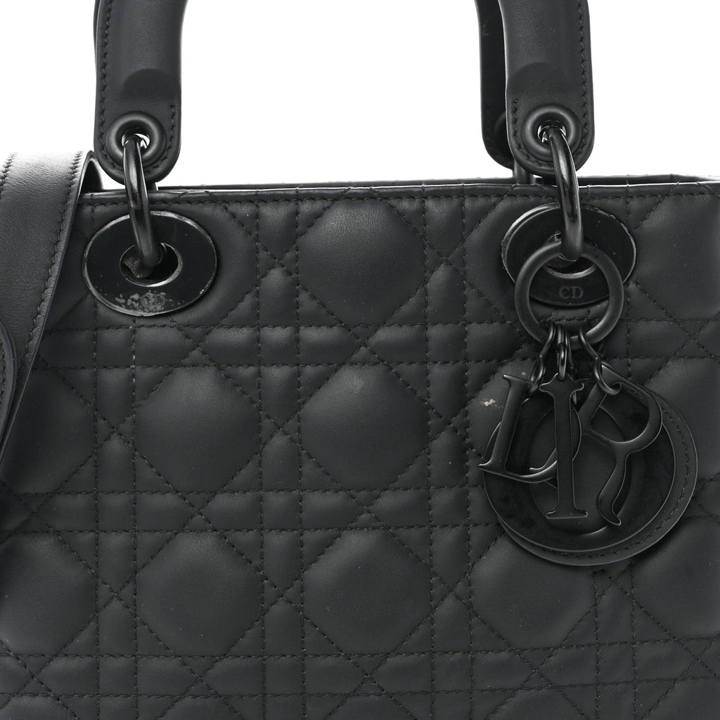 Ultra Matte Calfskin Cannage Small My ABCDior Lady Dior Black