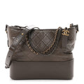 Aged Calfskin Quilted Medium Gabrielle Hobo Grey