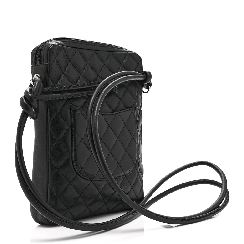 Calfskin Quilted Medium Cambon Messenger Black
